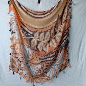 Sunset Florals Tassel Scarf